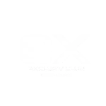 Logo bianco su sfondo nero con grandi lettere minuscole ex sopra il testo EXCLUSIV CLUB e testo più piccolo DISCO - LOUNGE sotto.