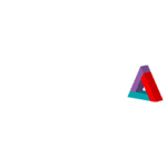 L'immagine mostra la parola helvetia in grassetto bianco su sfondo grigio chiaro, accanto a una forma triangolare tricolore - viola, verde acqua e rosso - che rappresenta un'innovativa agenzia di marketing in Alto Adige.