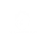 Logo per LPG Gampenrieder con il disegno di una persona sdraiata con sopra una foglia e un fiore, racchiusi in una forma circolare, il tutto in bianco su sfondo nero.