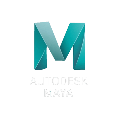 Il logo di Autodesk Maya presenta una M stilizzata e piegata di colore verde acqua sopra la scritta AUTODESK MAYA in lettere maiuscole e sottili su uno sfondo grigio chiaro, un'estetica spesso ammirata da qualsiasi agenzia di marketing in Alto Adige.