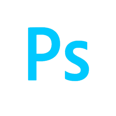 L'immagine mostra una Ps azzurra in un font sans-serif semplice su uno sfondo grigio chiaro, che rappresenta il logo di Adobe Photoshop, spesso utilizzato da un'agenzia di marketing in Alto Adige per progetti di design creativo.